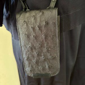 Osklen Small Ostrich Leather Phone Bag